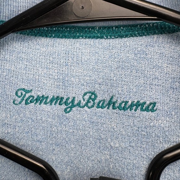 Tommy Bahama Mens Teal Blue Marl Quarter Zip Pullover Sweatshirt Size XL 8894 - Picture 2 of 8